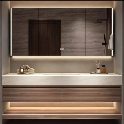 40"- 72" Floating Bathroom Vanity Set with Single Sink and Smart Mirror Cabinet