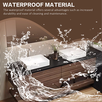 52"- 72" Wall Mounted Bathroom Vanity Set with Smart Mirror & Double Ceramic Sink