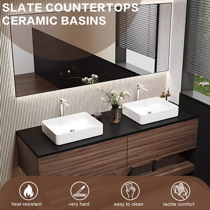 52"- 72" Wall Mounted Bathroom Vanity Set with Smart Mirror & Double Ceramic Sink