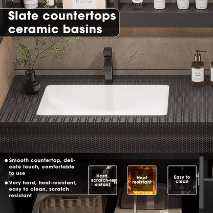 52"- 78" Wall Mounted Bathroom Vanity with Double Sink and  Smart Mirror Cabinet