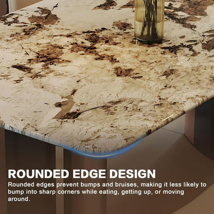55.11"-70.86"Modern Luxury Marble Dining Table Set with 6 Upholstered Chairs for Home