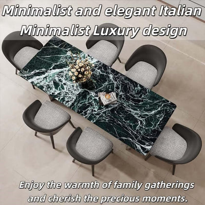 55.12"-78.74"Modern Green Marble Dining Table Set with 4 Chairs
