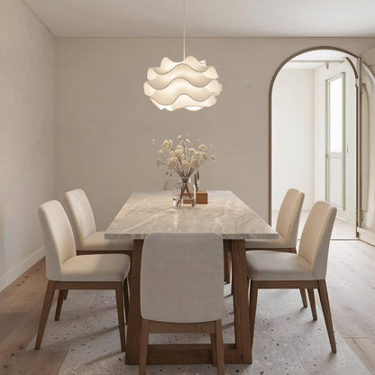 55.12"-78.74"Light Marble Dining Table, Modern Rectangular Table with Solid Wood Legs
