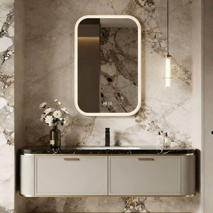40”-64”LED Bathroom Mirror Cabinet, Lighted Vanity Mirror with Touch Control, Wall Mounted Makeup Mirror