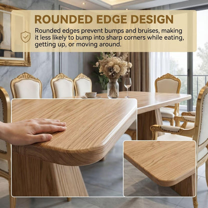 56"-88"Vintage Rectangular Wood Dining Table with Tapered Pedestal Legs