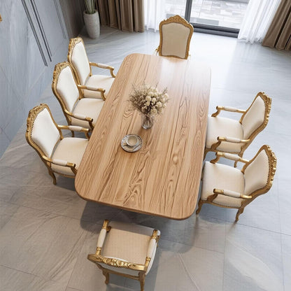 56"-88"Vintage Rectangular Wood Dining Table with Tapered Pedestal Legs