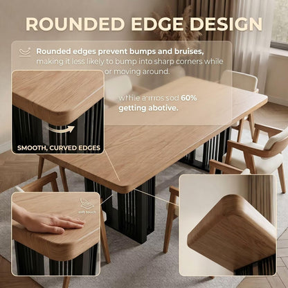 56"-96"Marble Dining Table Set with 6 Velvet Chairs, Modern Kitchen Table