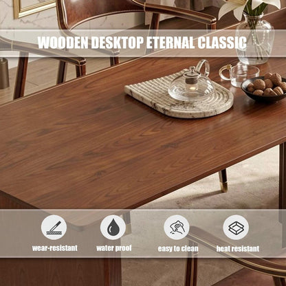 60"-79"Modern Walnut Kitchen Island Combo with Dining Table & Marble Countertop