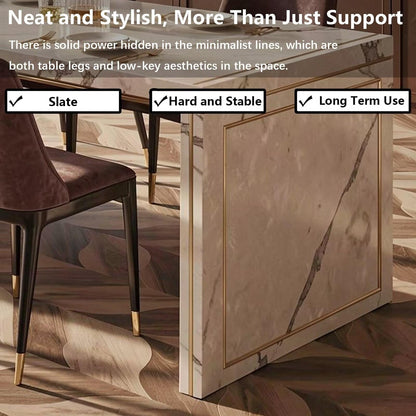 60"-79"Luxury Marble Kitchen Island with Integrated Dining Table & Side Storage Cabinet