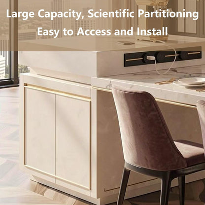 60"-79"Luxury Marble Kitchen Island with Integrated Dining Table & Side Storage Cabinet
