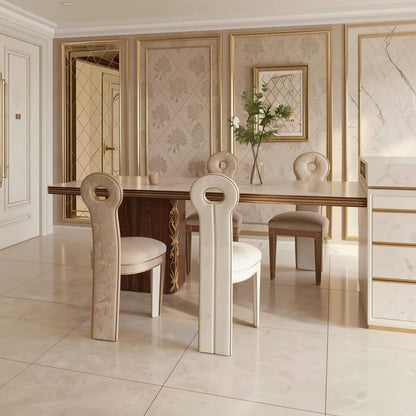 60"-79"Elegant French Style Kitchen Island with Marble Dining Table &amp; Storage Cabinet