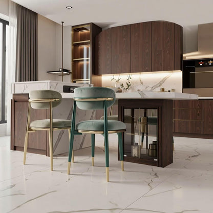 60"-79"Luxury Marble Kitchen Island with Dining Table, Built-in Power Station & Wood Storage