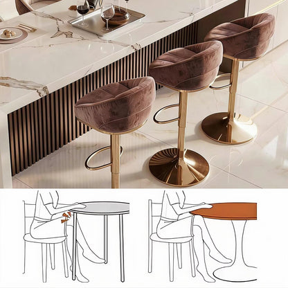 60"-79"Modern Marble Kitchen Island Bar Combo with Built-in Outlets & Gold Accents