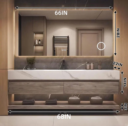 40"- 64" Solid Wood Bathroom Vanity Set with Integrated Sink and Intelligent Mirror