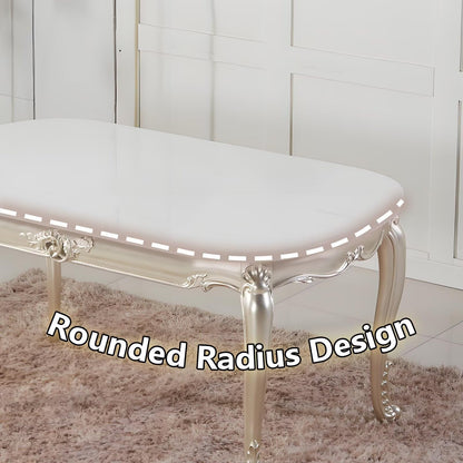 59"-62"Luxury European Dining Table, Oval Marble-Like Top with Curved Gold Legs