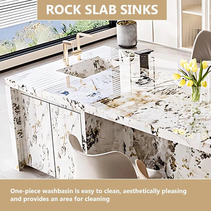 59” - 79” Unique Elegant Kitchen Island Includes Unique Texture Design (No Chair)