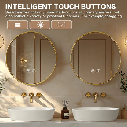 60” - 78” Modern Exquisite Bathroom Vanity Includes Round Mirrors & Above Counter Sinks