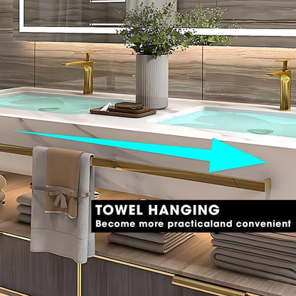 36"- 78" Open Storage Bathroom Vanity Set with LED Mirror Cabinet and Sink