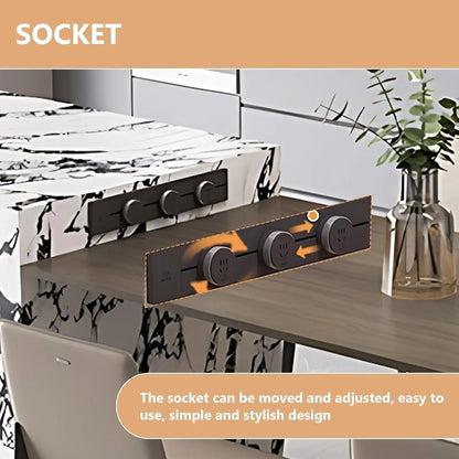87” - 98” Modern White Kitchen Island Includes Open Lattice & Track Socket (No Chair)