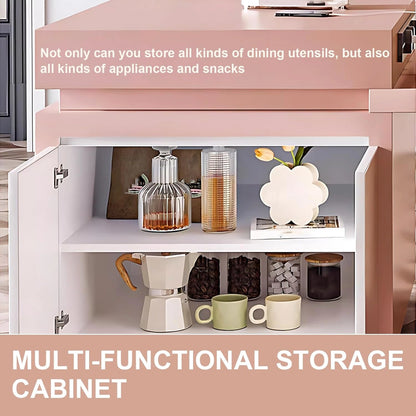 94” - 102” Modern Simple Kitchen Island Includes Unique Shade of Pink (No Chair)