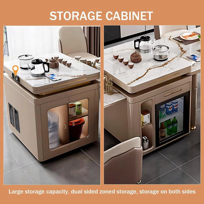 89” - 96” Flexible Kitchen Island Includes Movable Combination Design & Embedded Socket (No Chair)