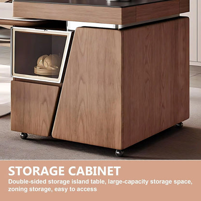 83” - 98” Modern Luxury Kitchen Island Includes Unique Base Design (No Chair)