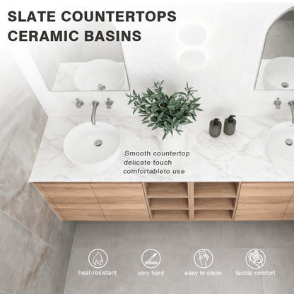 60“ - 78” Luxury Wooden Double Basin Bathroom vanity