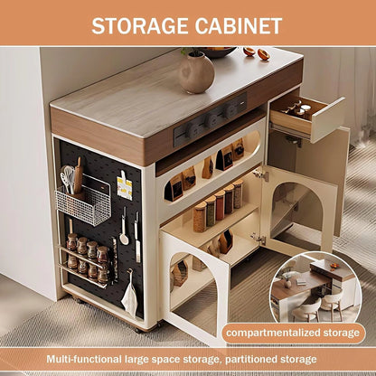 83” Simple Cozy Kitchen Island Includes Folding Dining Table (No Chair)