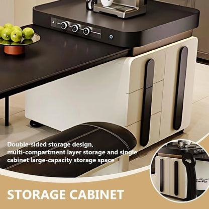 67” - 83” French Vintage Kitchen Island Includes Modular Socket for 2-6 Person (No Chair)