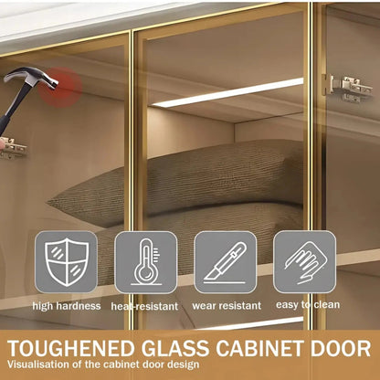 24‘’-94‘’ Modern Wardrobe Includes Transparent and Spacious Storage Space