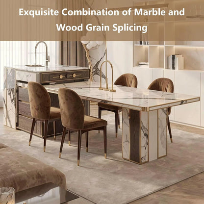 75” Luxurious Kitchen Island with Extendable Dining Table & 2 Drawers