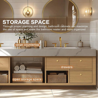 68” - 96” Practical Floating Bathroom Vanity Includes Exquisite Handle