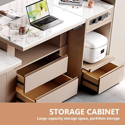 77” - 85” Elegant Practical Kitchen Island Includes Lifting Table (No Chair)