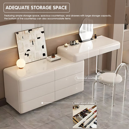 Luxury Minimalist Makeup Vanity with 8 Drawers - Elegant Beauty Hub