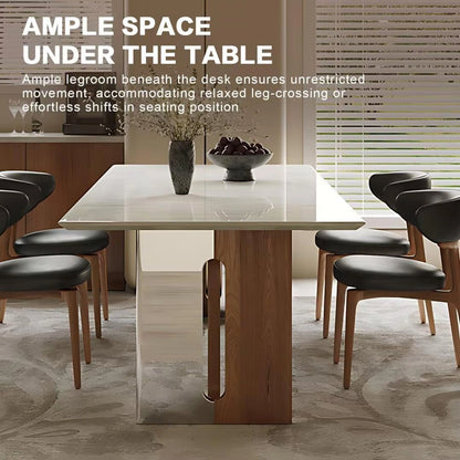 55” - 71” White Dining Table with Light Colored Elegant Textured Countertop (No Chair)