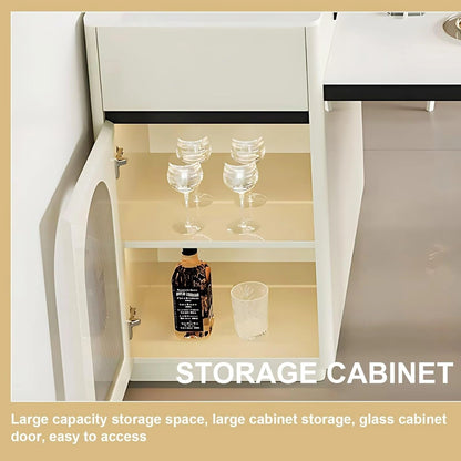 56” - 72” Minimalist Kitchen Island Includes Hollow Molding Base & Embedded Socket (No Chair)