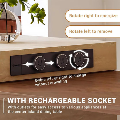 87” - 102” Minimalist Log Kitchen Island Includes Embedded L-Shaped Table Legs (No Chair)