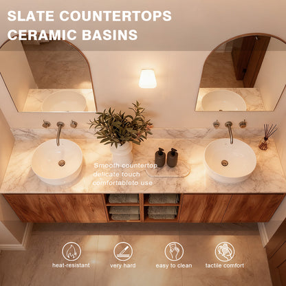 60“ - 78” Luxury Wooden Double Basin Bathroom vanity