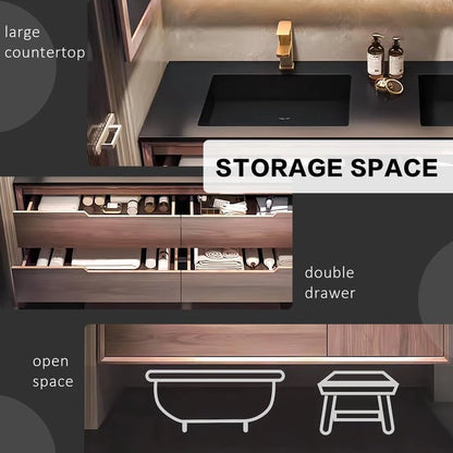 52” - 78” Modern Convent Bathroom Vanity with Hidden Drawer Handles