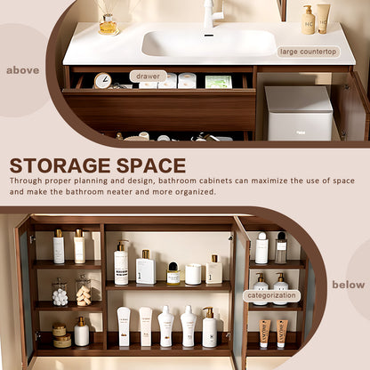 40"-64" Bathroom vanity set single sink smart mirror cabinet and drawer