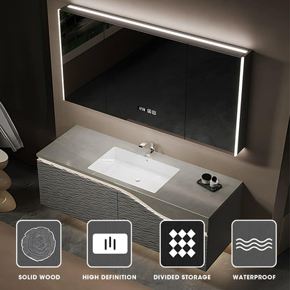 36"- 52" Bathroom Vanity Set with Sink and Intelligent Defogging Mirror