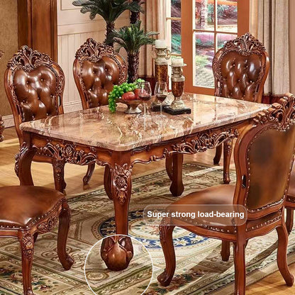 51''-71'' Modern Dining Table with Textured Marble Countertop(No Chairs)