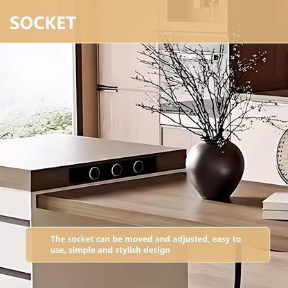 94” - 102” Simple Elegant Kitchen Island Includes Storage Drawers & Socket (No Chair)