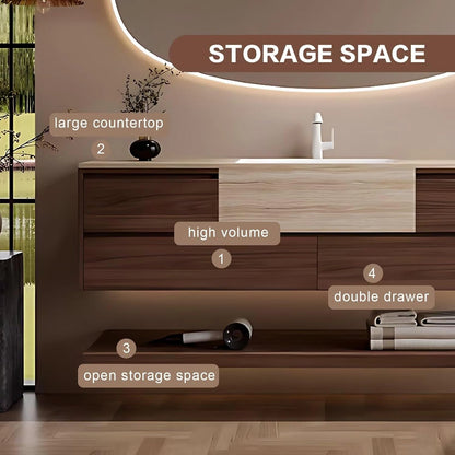48” - 68” Light Luxury Bathroom Vanity Includes Wood Cabinet Combination Design