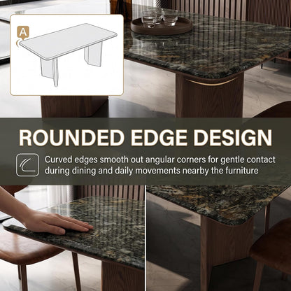 56''-96'' Luxurious Dining Table with Sturdy Wood Base in Dining Area