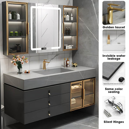 36"- 48" Bathroom Vanity with Sink Multi-Layered Solid Wood Cabinet