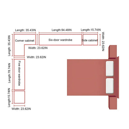 24‘’-94‘’ Modern Wardrobe Includes Transparent and Spacious Storage Space