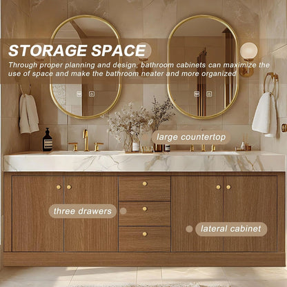 68” - 96” Modern Exquisite Bathroom Vanity with Double Sinks