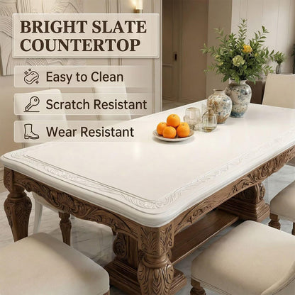 60"-80"Vintage Carved Wood Dining Table, French Style with White Top for 6 People