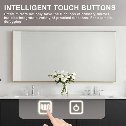 60”-84”Double Sink Bathroom Vanity with Gold Frame Mirror, Freestanding Black Wood Vanity with Storage Drawers & Doors, Modern Bathroom Cabinet